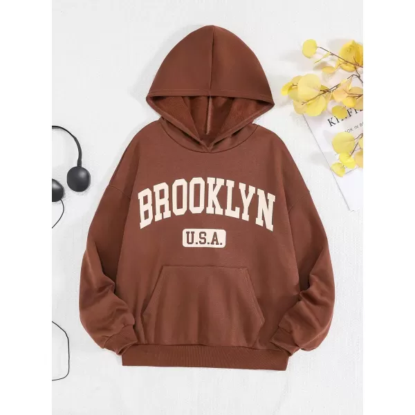 Floerns Girls Heart Graphic Print Long Sleeve Hooded Sweatshirt Pullover Tops