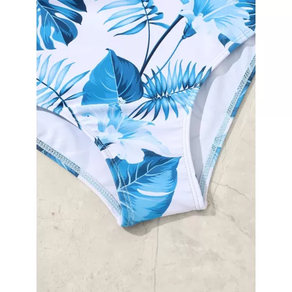 Floerns Girls Monokini Swimwear One Shoulder Ruffle Trim Cut Out One Piece Swimsuit