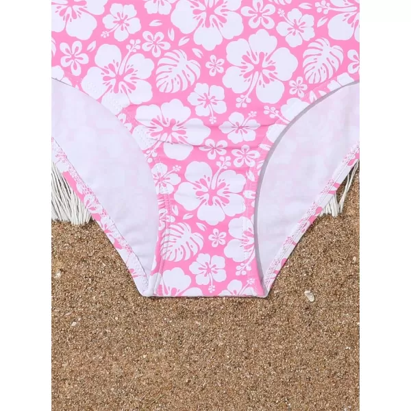 Floerns Girls Monokini Swimwear One Shoulder Ruffle Trim Cut Out One Piece Swimsuit