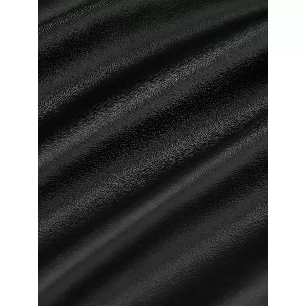Floerns Girl's PU Leather Asymmetrical Hem Solid Button Detail Short Skirt