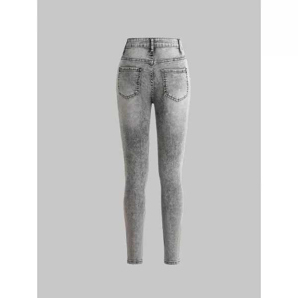 Floerns Girls Ripped High Waisted Skinny Denim Jeans Long Pants