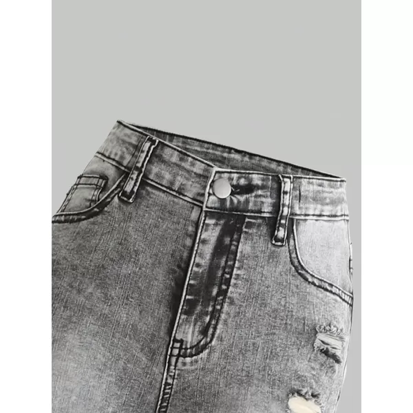 Floerns Girls Ripped High Waisted Skinny Denim Jeans Long Pants