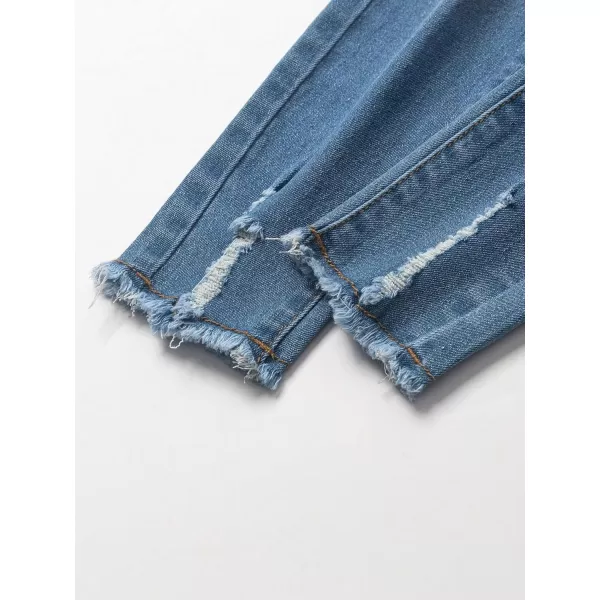 Floerns Girls Ripped High Waisted Skinny Denim Jeans Long Pants