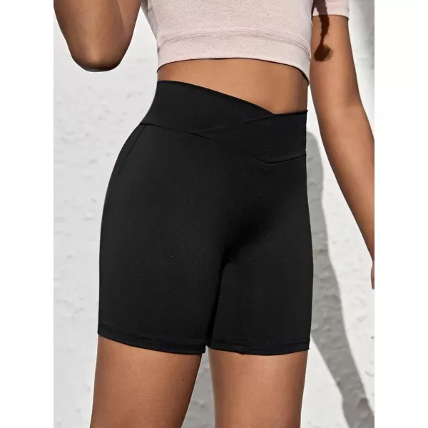 Floerns Girl's Sports Shorts Rib Knitted Sporty Athletic Running Kids Biker Shorts
