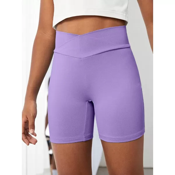 Floerns Girl's Sports Shorts Rib Knitted Sporty Athletic Running Kids Biker Shorts