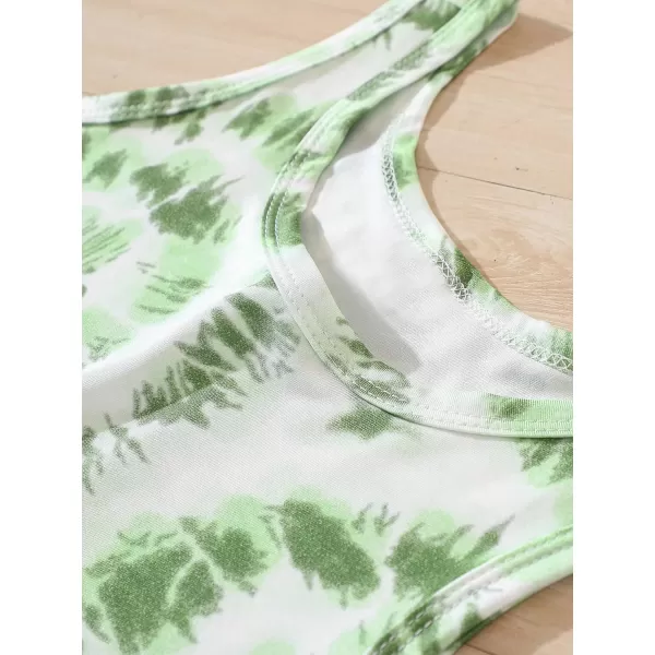 Floerns Girls Tie Dye Tank Top with Wide Leg Pants Set Two Piece Outfit