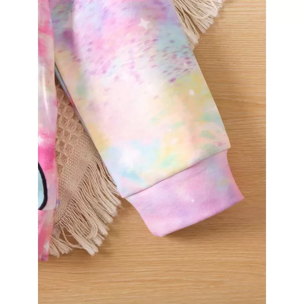 Floerns Girl's Two Piece Outfit Tie Dye Long Sleeve Hoodie And Sweatpants Set