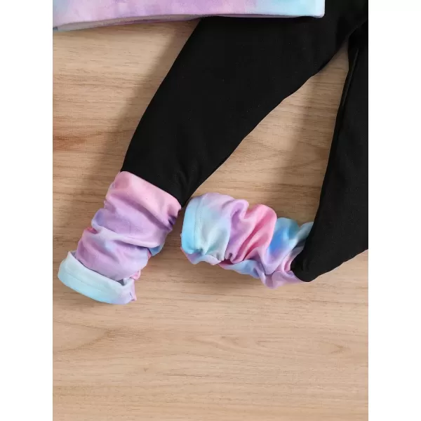 Floerns Girl's Two Piece Outfit Tie Dye Long Sleeve Hoodie And Sweatpants Set