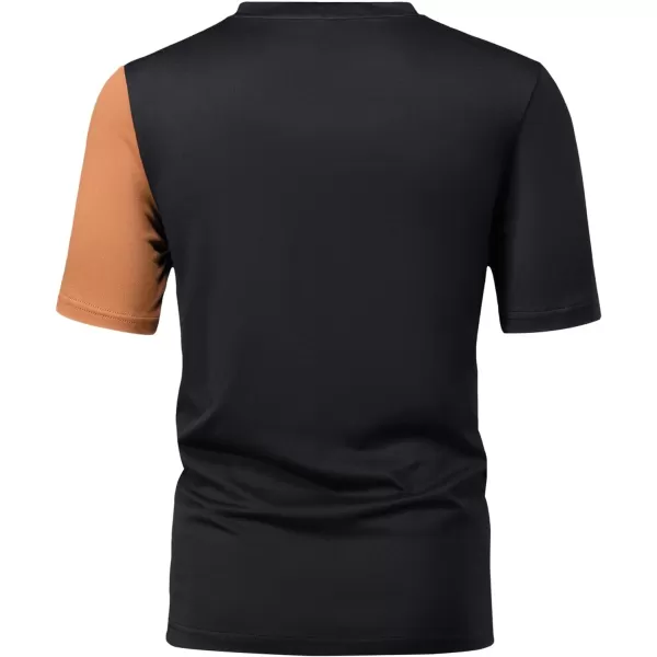 Floerns Men's Casual Color Block Letter Graphic Print Short Sleeve T Shirt Tops