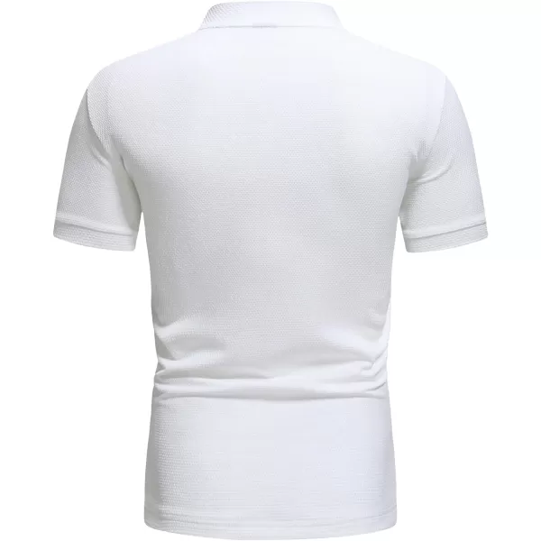 Floerns Men's Casual Quarter Zipper Short Sleeve Mock Neck T Shirt