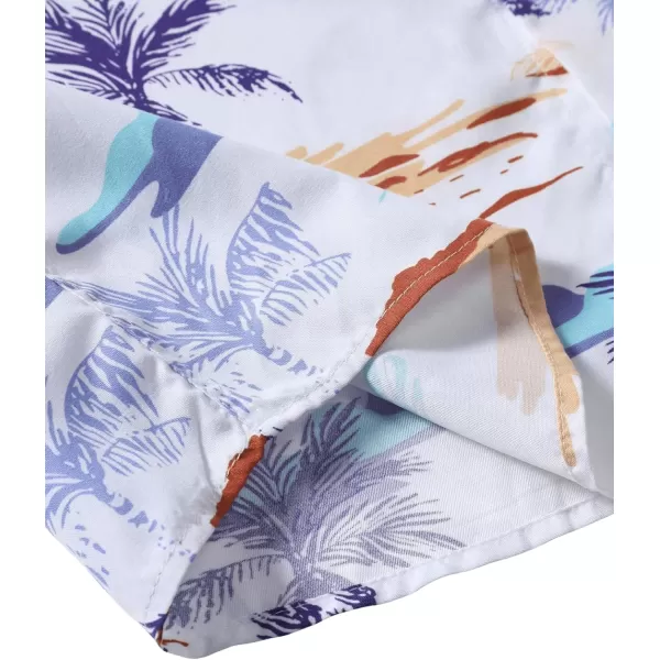 Floerns Men's Causal Summer Print Hawaiian Shirt Short Sleeve Button Down Beach Shirts