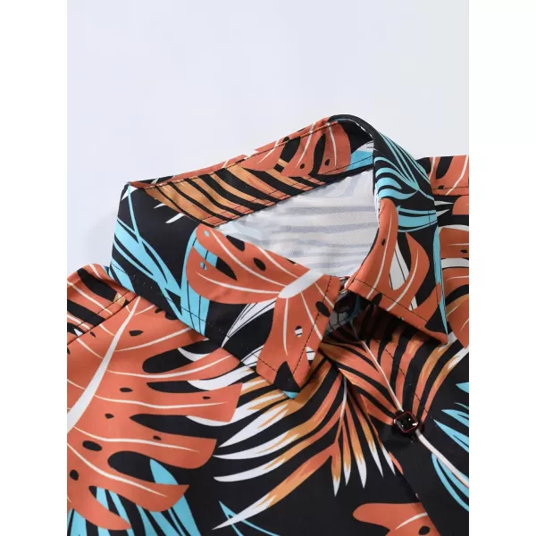 Floerns Men's Causal Summer Print Hawaiian Shirt Short Sleeve Button Down Beach Shirts