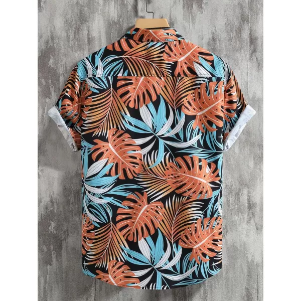 Floerns Men's Causal Summer Print Hawaiian Shirt Short Sleeve Button Down Beach Shirts