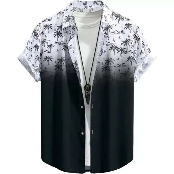 Floerns Men's Causal Summer Print Hawaiian Shirt Short Sleeve Button Down Beach Shirts