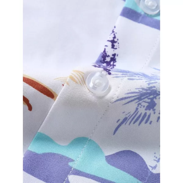Floerns Men's Causal Summer Print Hawaiian Shirt Short Sleeve Button Down Beach Shirts
