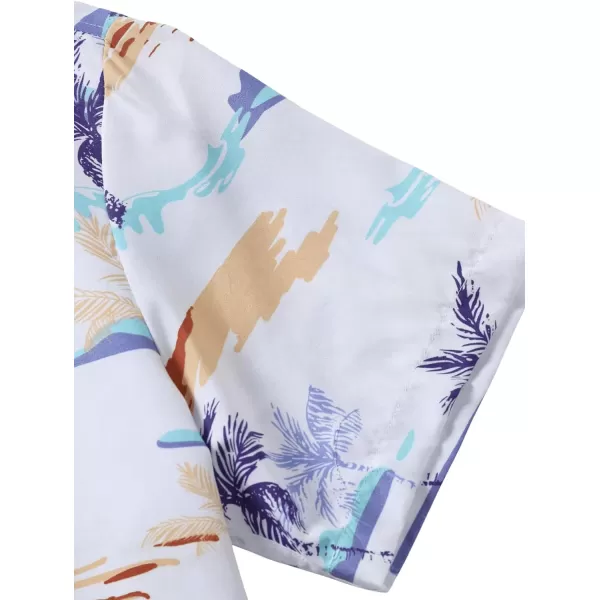 Floerns Men's Causal Summer Print Hawaiian Shirt Short Sleeve Button Down Beach Shirts