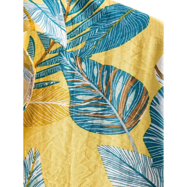Floerns Men's Causal Summer Print Hawaiian Shirt Short Sleeve Button Down Beach Shirts