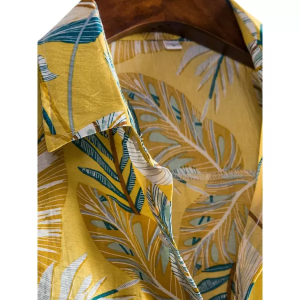Floerns Men's Causal Summer Print Hawaiian Shirt Short Sleeve Button Down Beach Shirts