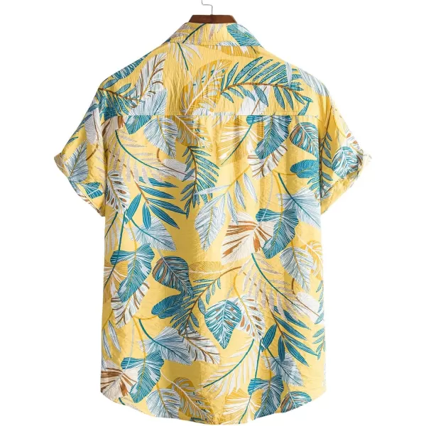 Floerns Men's Causal Summer Print Hawaiian Shirt Short Sleeve Button Down Beach Shirts