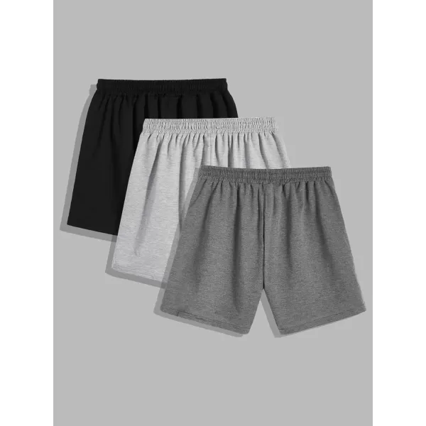 Floerns Men's Drawstring Waist Track Shorts 3 Packs with Pockets
