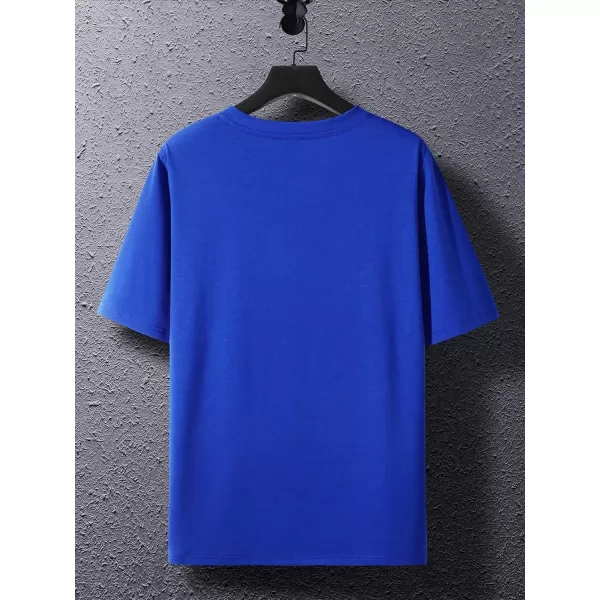 Floerns Men's Graphic Print Short Sleeve T Shirts Crewneck Tee Shirts Top