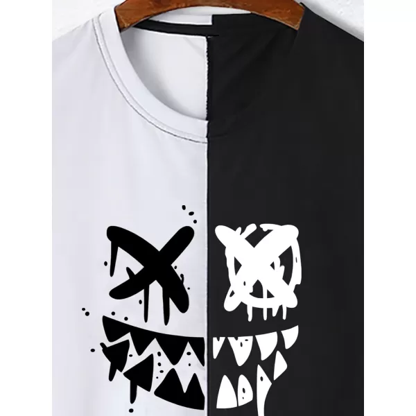 Floerns Men's Graphic Print T Shirt Drawstring Waist Shorts Set 2 Piece Outfit
