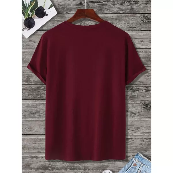 Floerns Men's Letter Print Short Sleeve Colorblock Crewneck Casual Tee Shirt