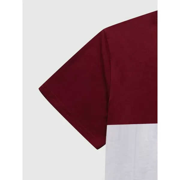 Floerns Men's Letter Print Short Sleeve Colorblock Crewneck Casual Tee Shirt