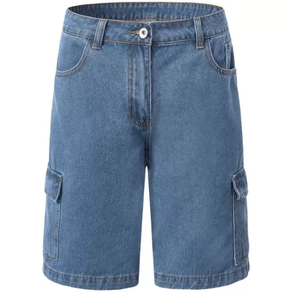 Floerns Men's Loose Hip Hop Flap Pocket Side Denim Shorts Jeans with Cargo Pockets