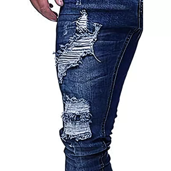 Floerns Men's Ripped Skinny Pants Distressed Denim Jeans with Pocket