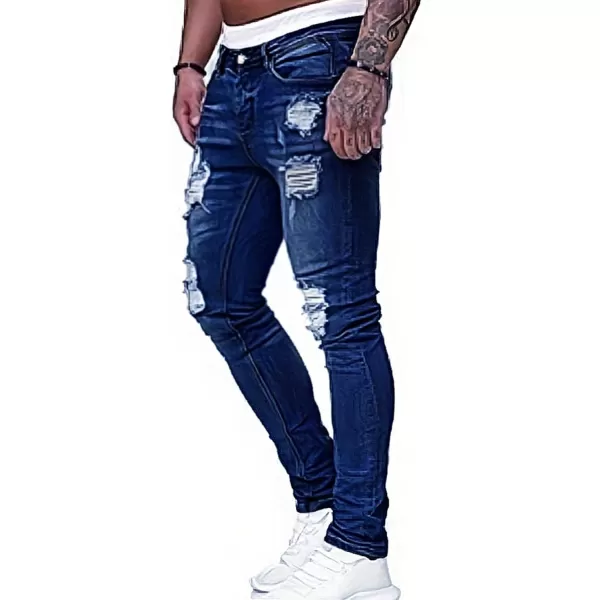Floerns Men's Ripped Skinny Pants Distressed Denim Jeans with Pocket