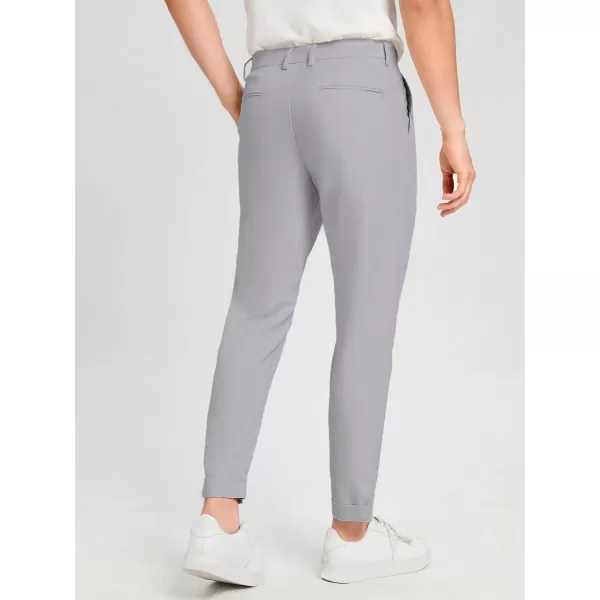 Floerns Men's Slant Pocket Fold Pleated Workout Pants Office Tailored Pants