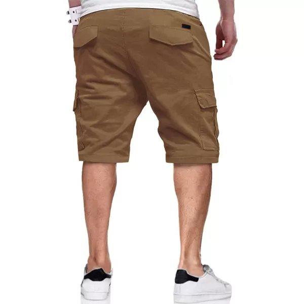 Floerns Men's Solid Flap Pocket Drawstring Waist Cargo Loose Shorts