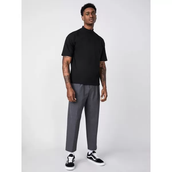 Floerns Men's Solid Mock Neck Short Sleeve Tee Basic T Shirts