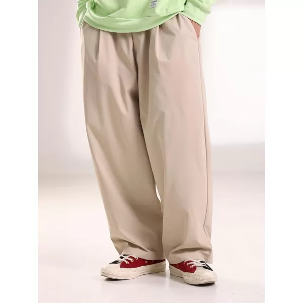 Floerns Men's Solid Wide Leg Loose Fit Workout Street Long Pants