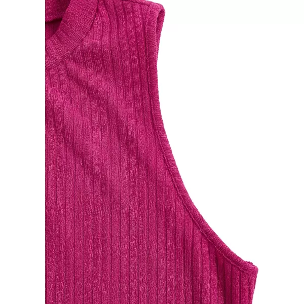 Floerns Women's 2 Piece Sleeveless Rib Knit Round Neck Camisole Tank Top