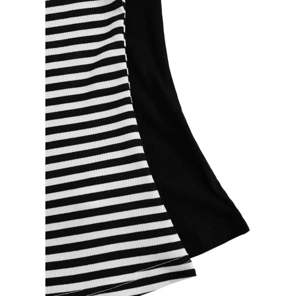 Floerns Women's 2 Piece Sleeveless Rib Knit Round Neck Camisole Tank Top