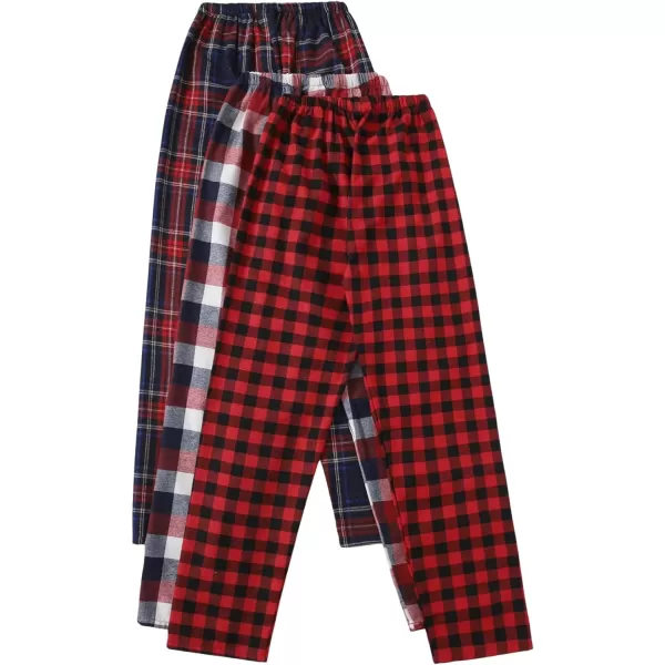 Floerns Women's 3 Piece Tartan Print Sleepwear Lounge Pants Pajama Bottoms
