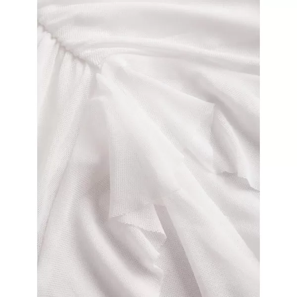 Floerns Women's Asymmetrical Side Ruched Ruffle Trim Low Waist Mini Skirt