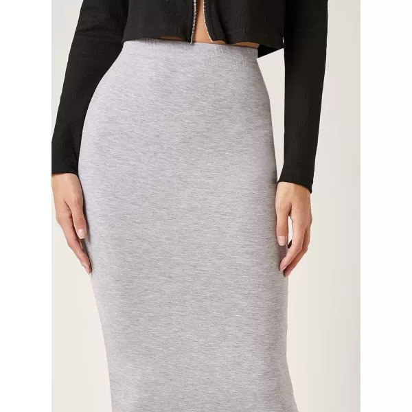 Floerns Women's Basic Solid Stretch High Waist Bodycon Midi Pencil Skirt
