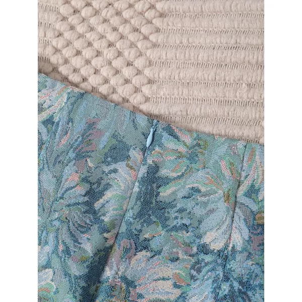 Floerns Women's Boho Floral Jacquard High Waist Split Hem Short Mini Skirt