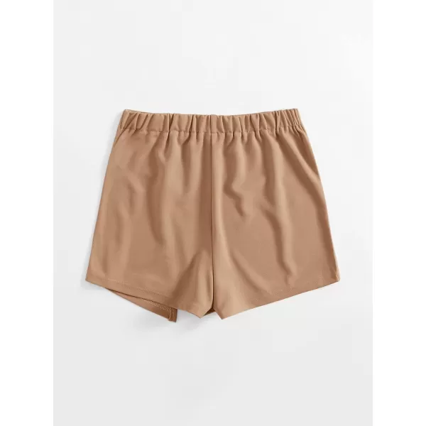 Floerns Women's Casual Asymmetrical High Waisted Bodycon Pencil Skirt Shorts