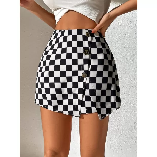 Floerns Women's Casual Asymmetrical High Waisted Bodycon Pencil Skirt Shorts