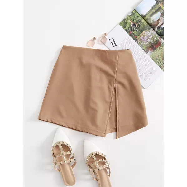 Floerns Women's Casual Asymmetrical High Waisted Bodycon Pencil Skirt Shorts