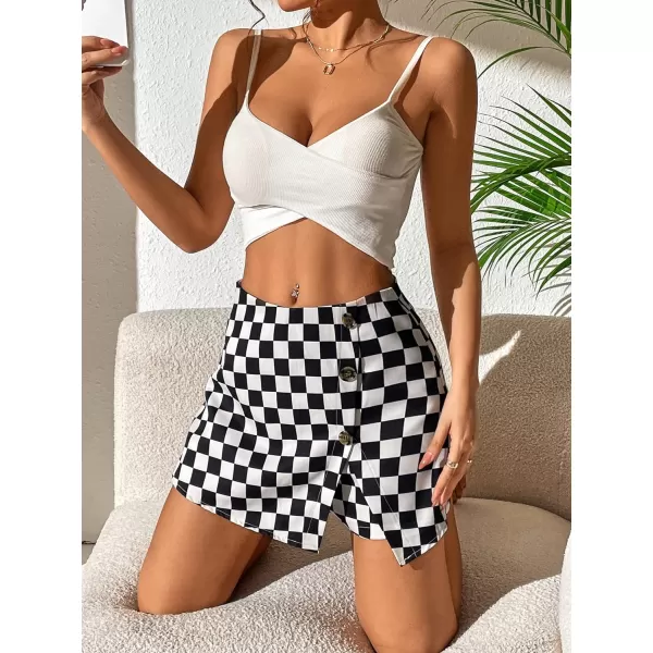 Floerns Women's Casual Asymmetrical High Waisted Bodycon Pencil Skirt Shorts