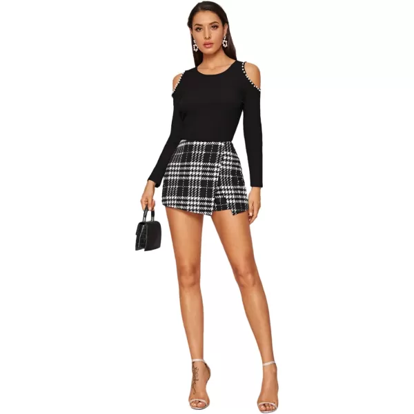 Floerns Women's Casual Asymmetrical High Waisted Bodycon Pencil Skirt Shorts