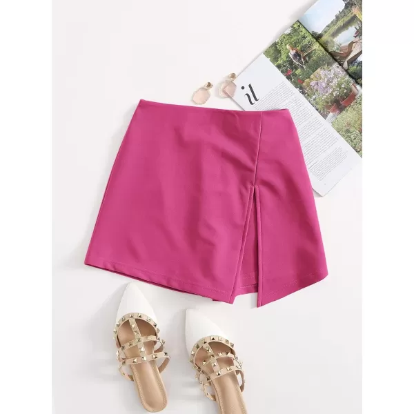 Floerns Women's Casual Asymmetrical High Waisted Bodycon Pencil Skirt Shorts
