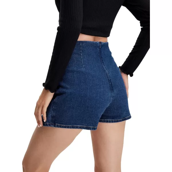 Floerns Women's Casual Split Hem High Waist Denim Skorts Skirt Shorts