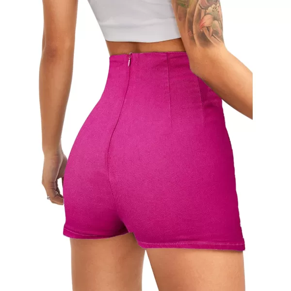 Floerns Women's Casual Split Hem High Waist Denim Skorts Skirt Shorts