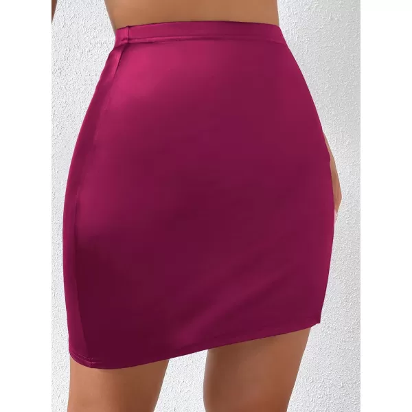 Floerns Women's Cut Out Chain Linked High Waist Party Bodycon Mini Skirt